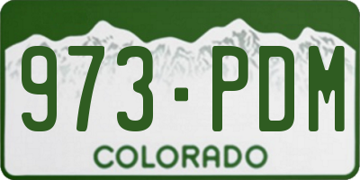 CO license plate 973PDM