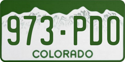 CO license plate 973PDO