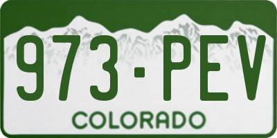 CO license plate 973PEV