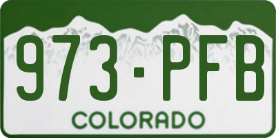 CO license plate 973PFB