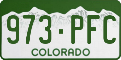 CO license plate 973PFC