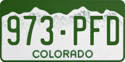 CO license plate 973PFD