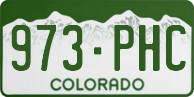 CO license plate 973PHC