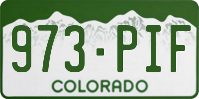 CO license plate 973PIF