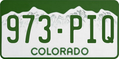 CO license plate 973PIQ