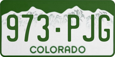 CO license plate 973PJG