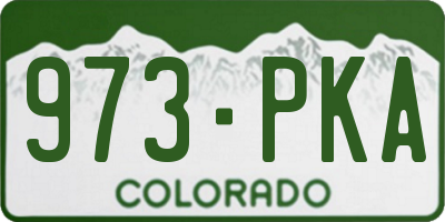 CO license plate 973PKA