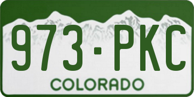 CO license plate 973PKC