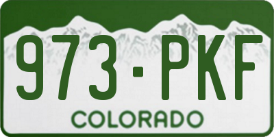 CO license plate 973PKF