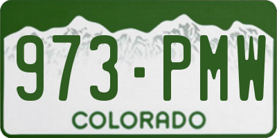 CO license plate 973PMW