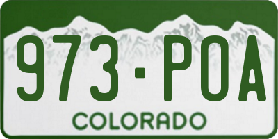 CO license plate 973POA