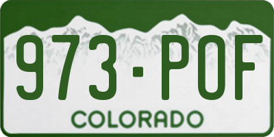 CO license plate 973POF