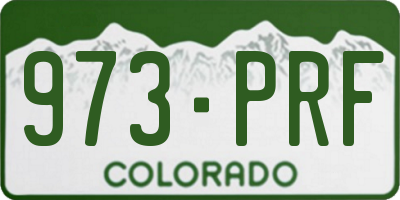CO license plate 973PRF