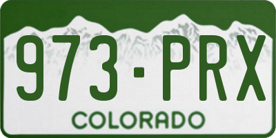 CO license plate 973PRX