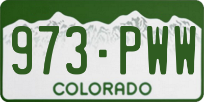 CO license plate 973PWW