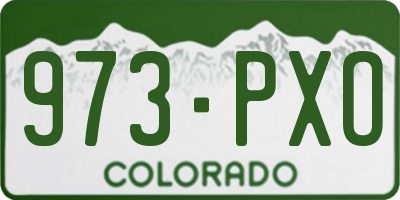 CO license plate 973PXO