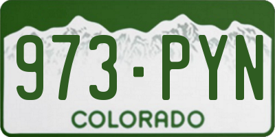 CO license plate 973PYN