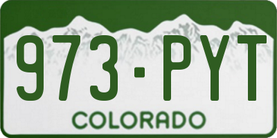CO license plate 973PYT
