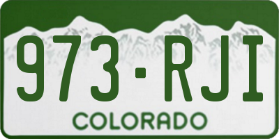 CO license plate 973RJI