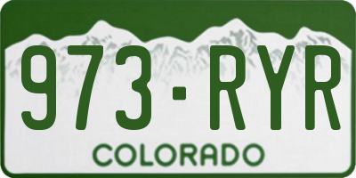 CO license plate 973RYR