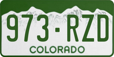CO license plate 973RZD