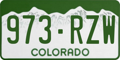 CO license plate 973RZW