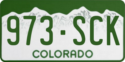 CO license plate 973SCK