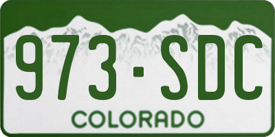 CO license plate 973SDC
