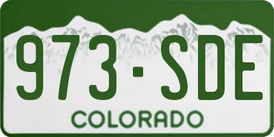 CO license plate 973SDE