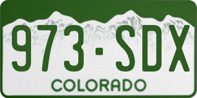 CO license plate 973SDX