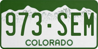 CO license plate 973SEM
