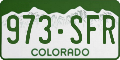 CO license plate 973SFR