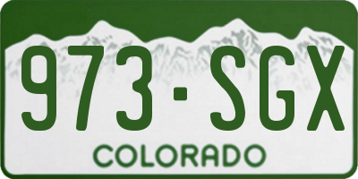 CO license plate 973SGX