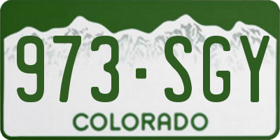 CO license plate 973SGY