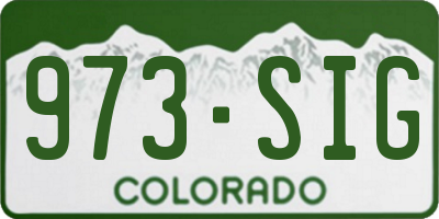 CO license plate 973SIG
