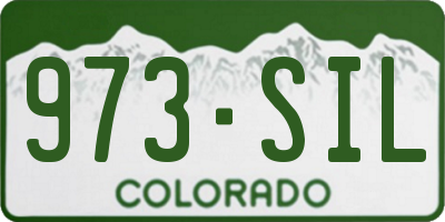 CO license plate 973SIL