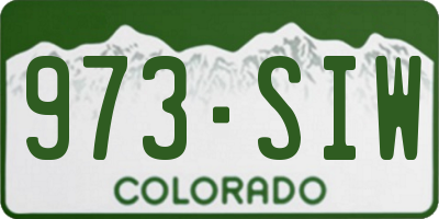 CO license plate 973SIW