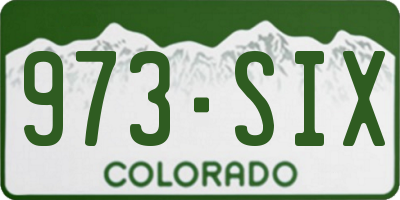 CO license plate 973SIX