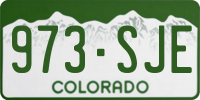 CO license plate 973SJE