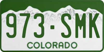 CO license plate 973SMK
