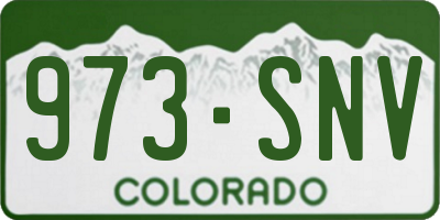 CO license plate 973SNV