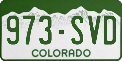 CO license plate 973SVD