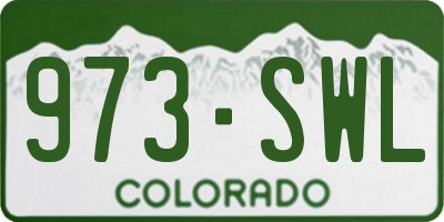 CO license plate 973SWL