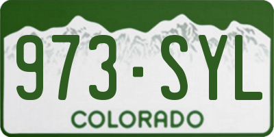 CO license plate 973SYL
