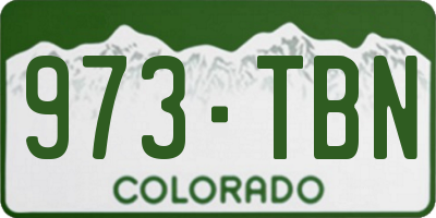 CO license plate 973TBN