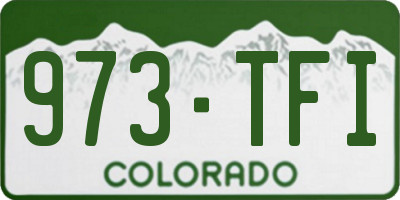 CO license plate 973TFI
