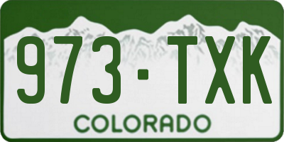 CO license plate 973TXK