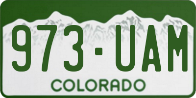 CO license plate 973UAM