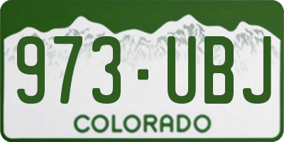 CO license plate 973UBJ