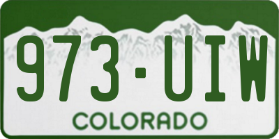 CO license plate 973UIW